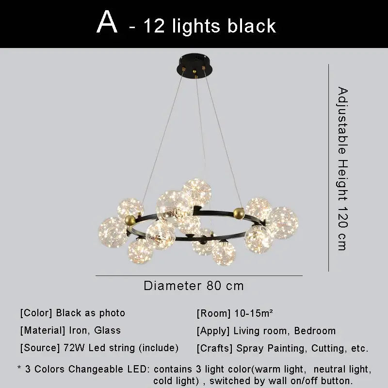 lustre led moderne design nordique pour décoration intérieure