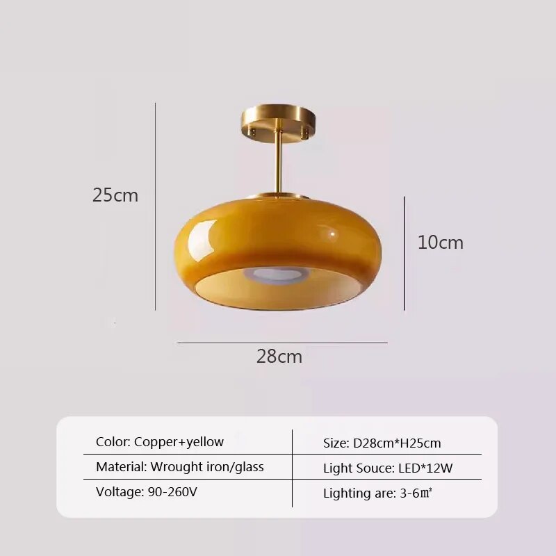 Lustre verre laiton antique orange médiéval
