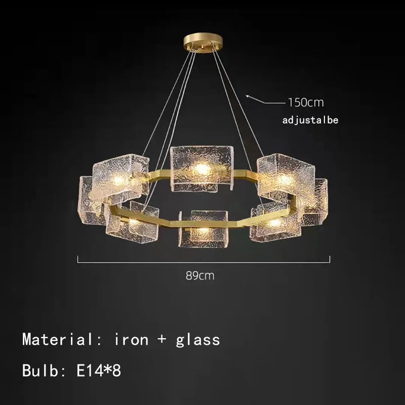 lustre en verre motif eau pour décoration intérieure style créatif