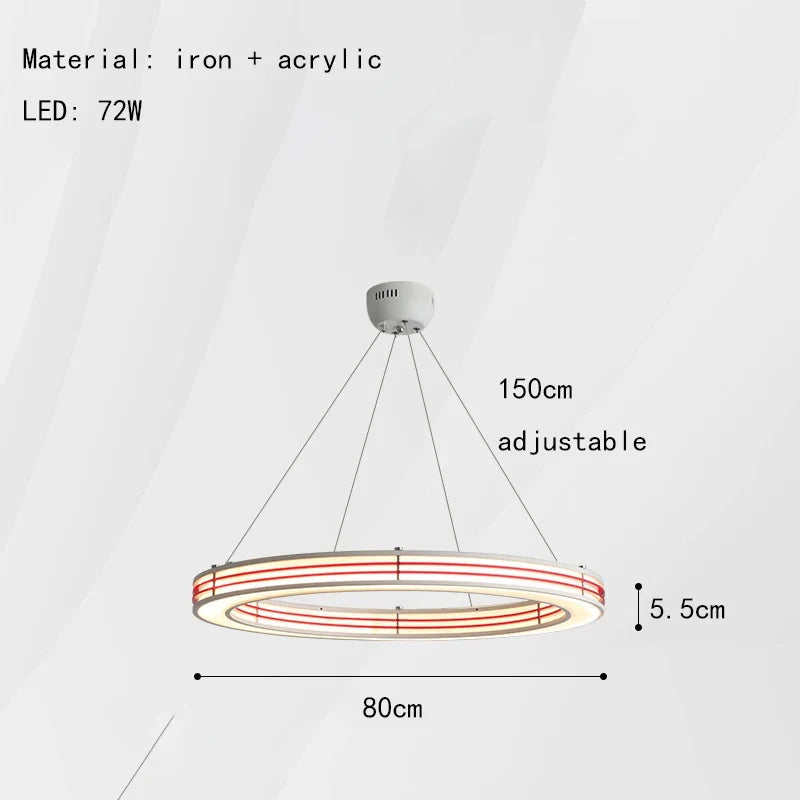 lustre art déco avec anneau pour éclairage suspendu réglable