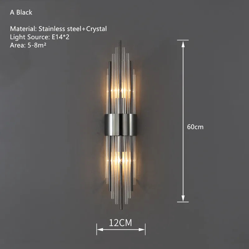 applique murale led en cristal luxe design nordique pour intérieur élégant