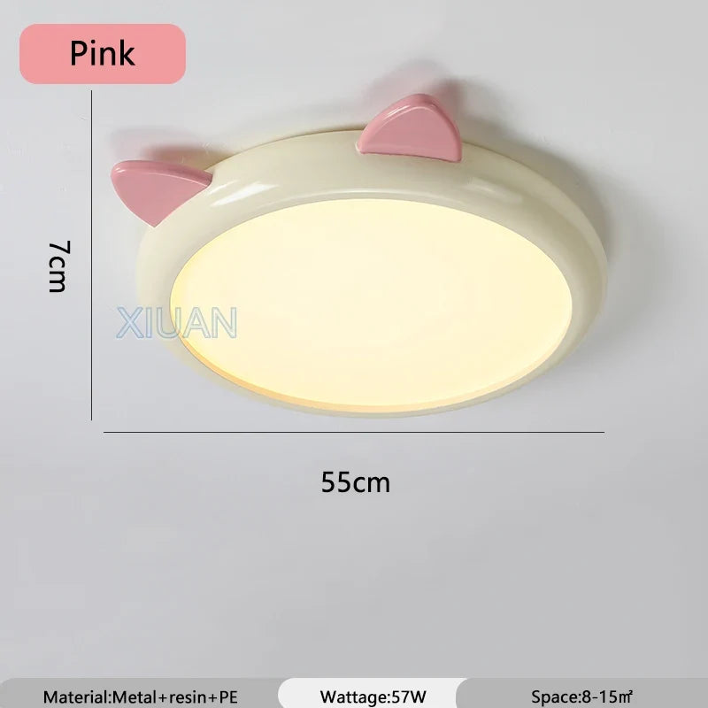 plafonnier mignon pour chambre d'enfant avec chat animal