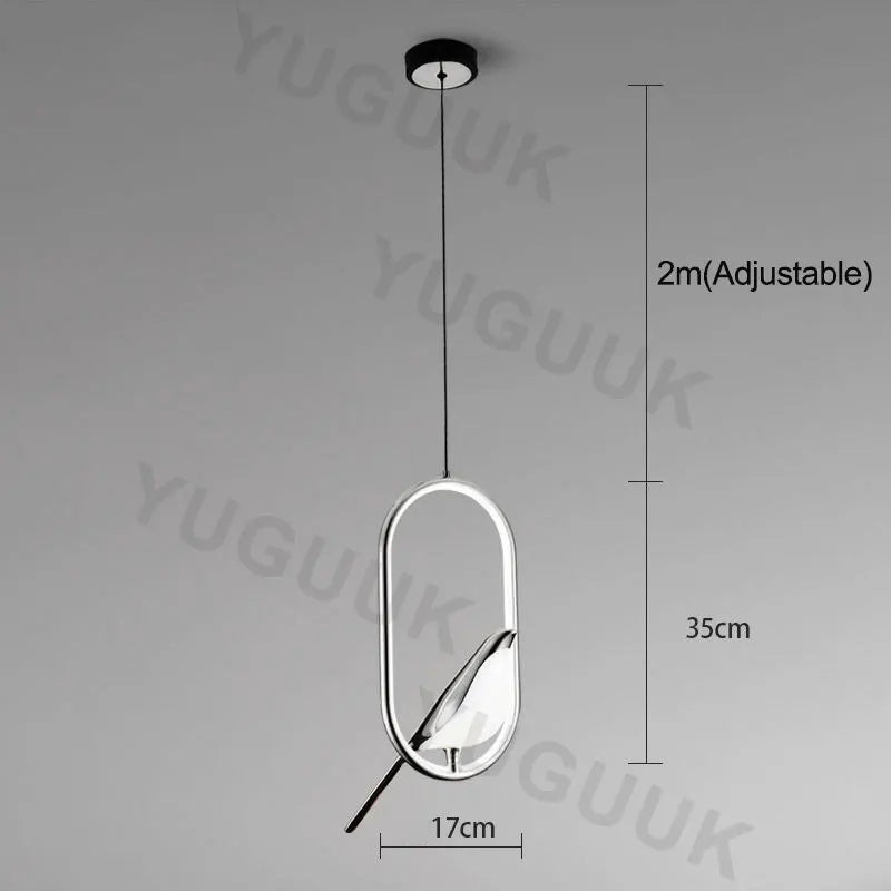 Nordique créatif pie suspension lumières lumière de luxe postmoderne personnalité suspension lampe étude chambre chevet Led lustre