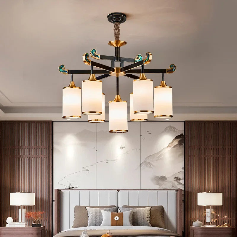 lustre en cuivre design luxe pour décoration intérieure moderne
