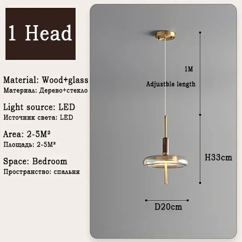 suspension LED en verre design nordique moderne décorative