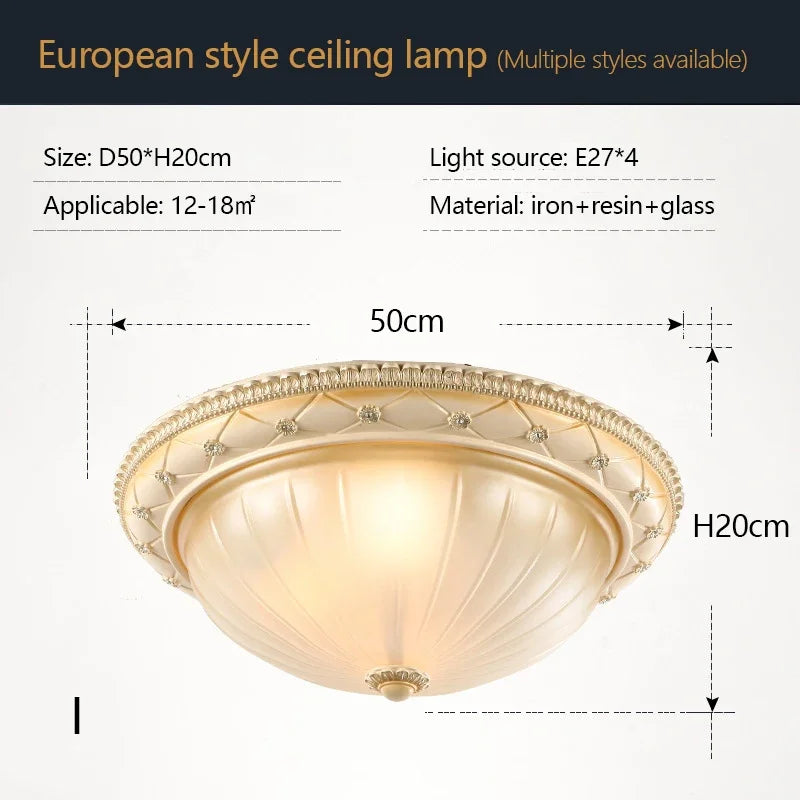 lampes de plafond led rondes design rétro en résine européenne