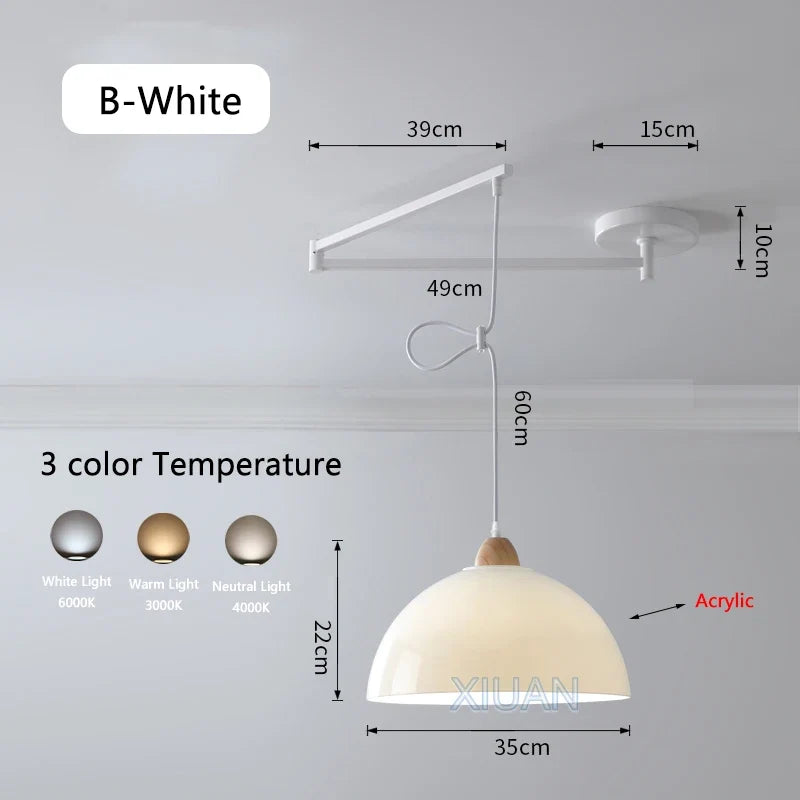 suspension nordiques led en bois massif pour restaurant