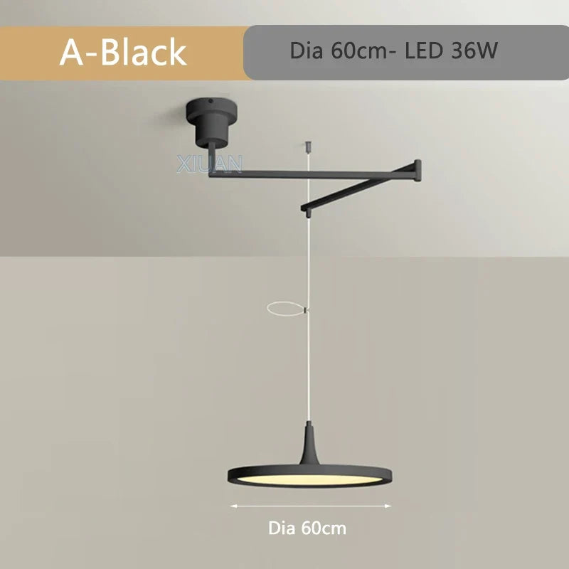 Modern Dining Table Pendant Lamps Swing Arm Hanging Light UFO Chandelier Lamp Restaurant Living Room Bar Kicthen Island Fixture