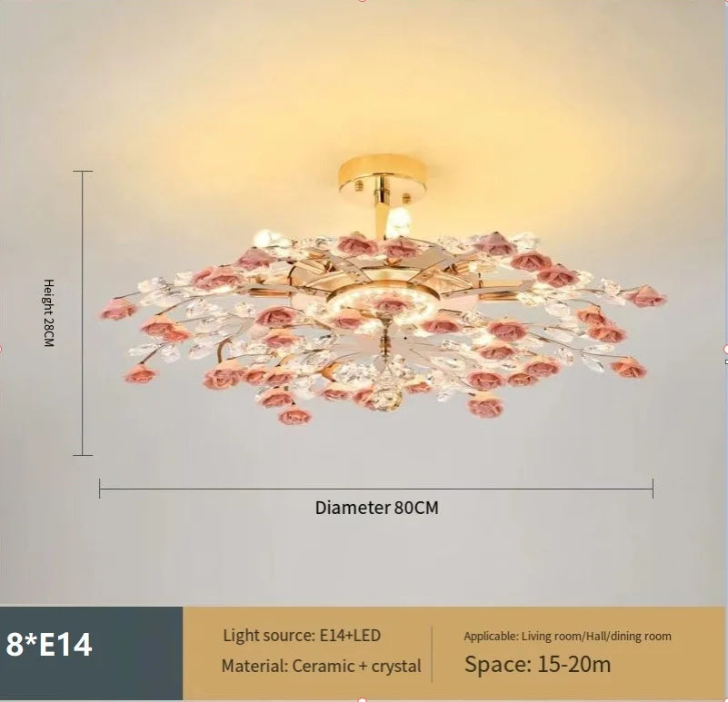 plafonnier moderne en céramique cristal pour intérieur élégant