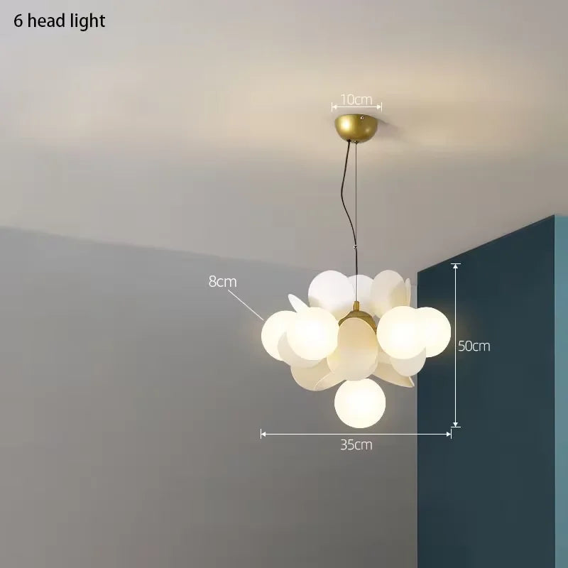 lustre moderne en verre design raisin doré luminaires suspendus