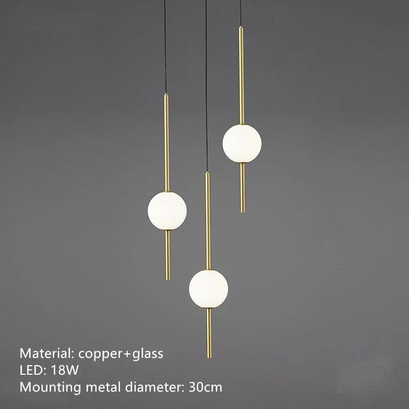 suspension LED en laiton design moderne avec cordon réglable
