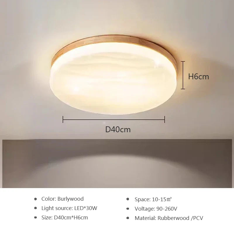 plafonnier led rond en bois design nordique décoratif intérieur