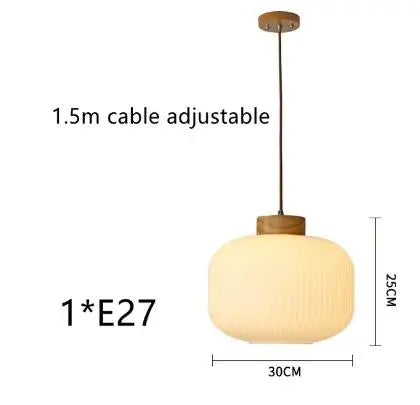 Suspension en verre blanc lampe suspendue de simplicité japonaise pour salon chambre salle à manger Loft lampe suspendue en bois