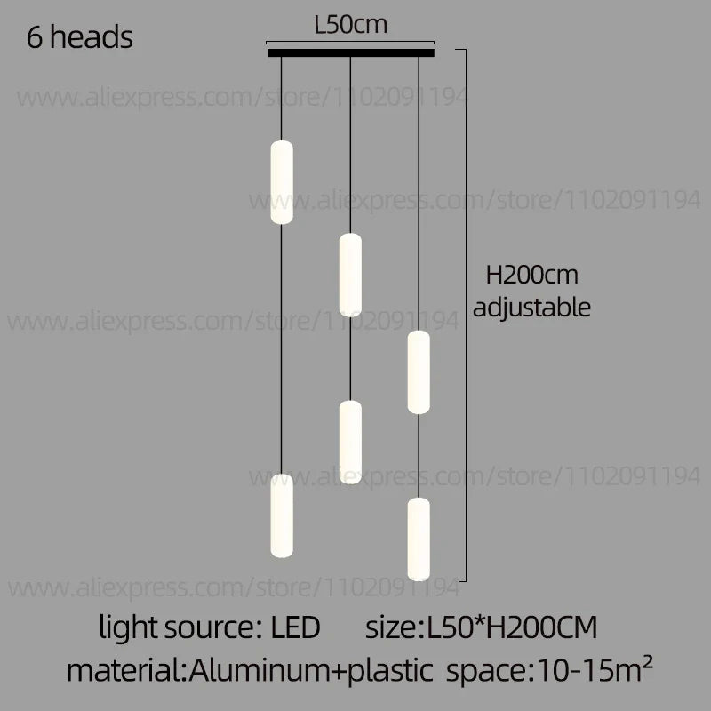 lustre led nordique pour escalier duplex penthouse villa