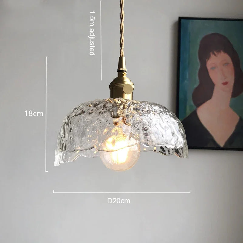 suspension en cuivre et verre pour restaurant vintage