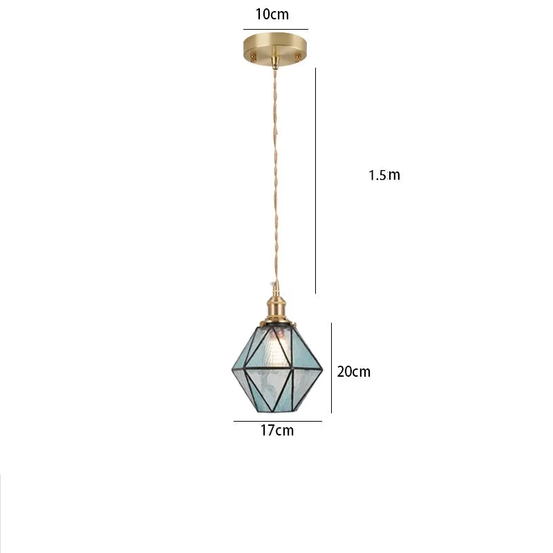 suspension en verre teinté style nordique pour éclairage industriel