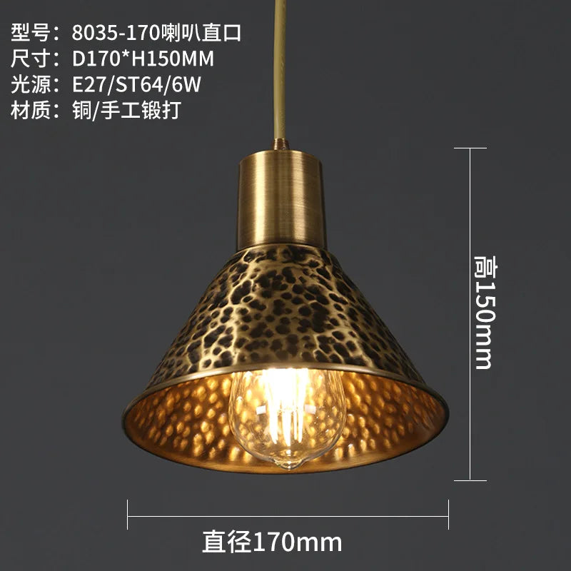 lustre décoratif chinois en cuivre pour ambiance zen