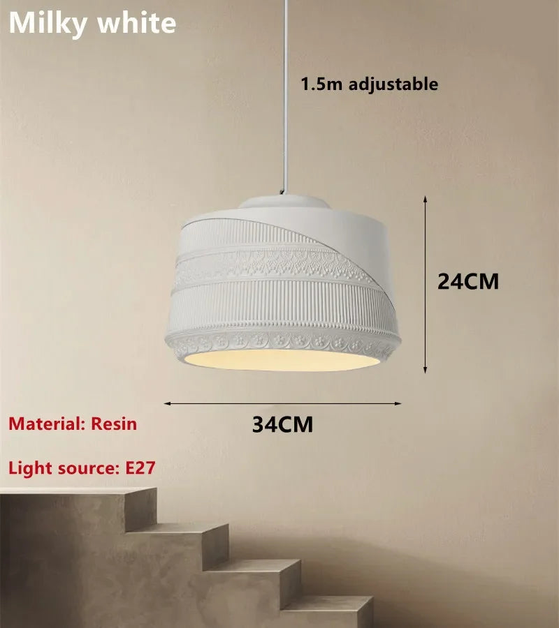 French Retro Restaurant Wabi-Sabi Chandelier Minimalist Study Bedroom Lamp Cafe Home Decor Kitchen Island Table Lighting Fixture