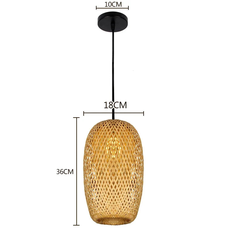 Suspension Bambou rotin lumière lampara Techo bambou paille lustre lumière décoration de la maison Art déco plafond suspension lustre
