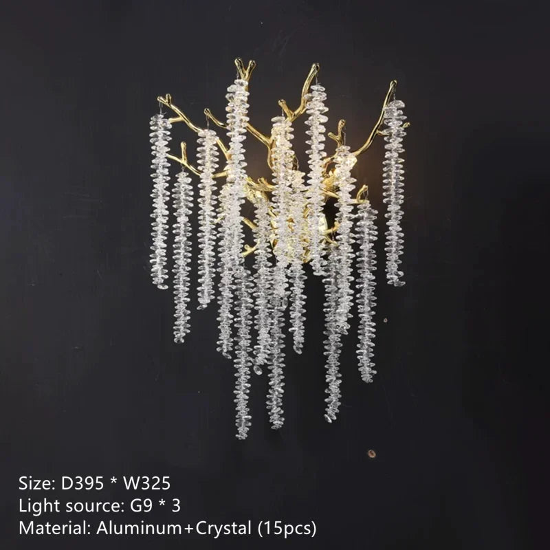 lustre à pampilles en cristal pour éclairage intérieur à LED
