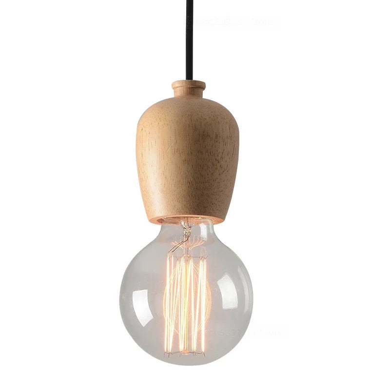 suspension vintage en bois de chêne design moderne