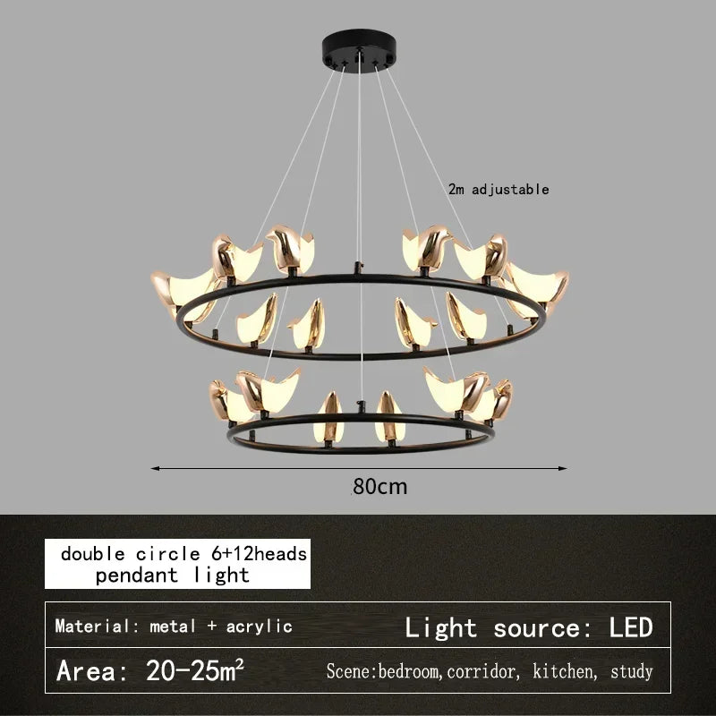 suspension créative en forme d'oiseau pour décoration moderne