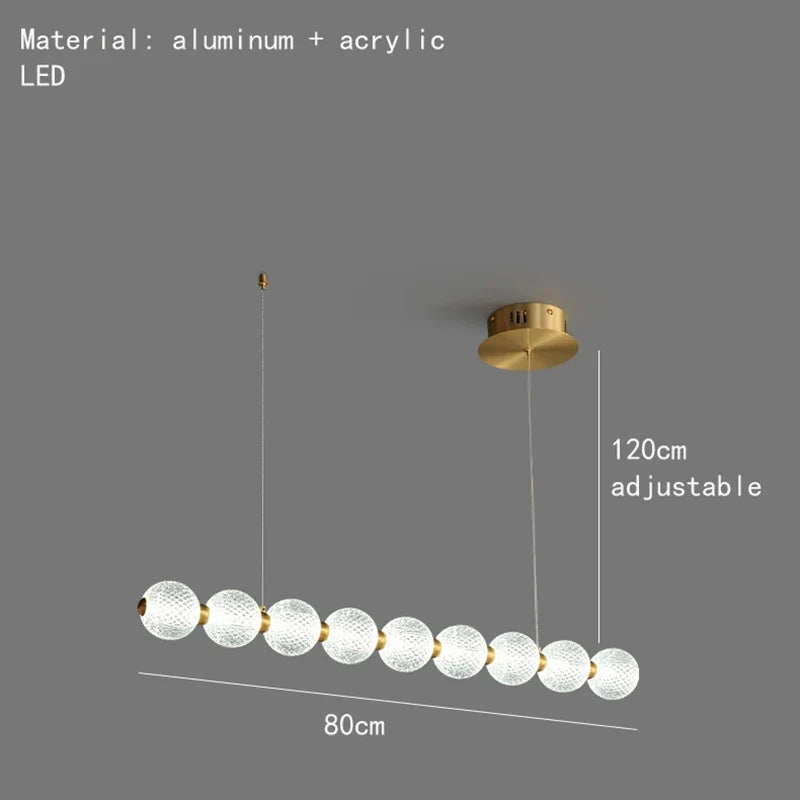 suspension à led ronde en laiton réglable pour divers espaces