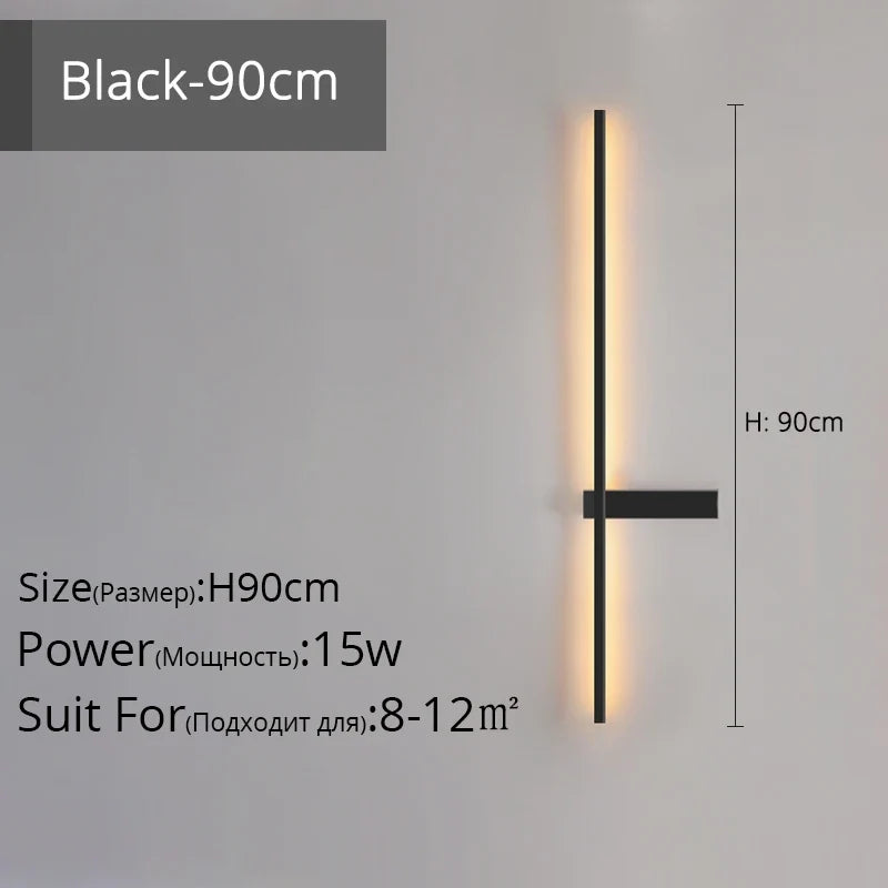 applique murale led minimaliste en aluminium pour éclairage intérieur
