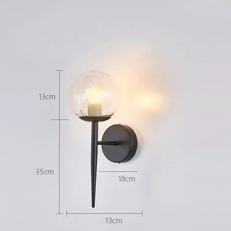 applique murale led modernes nordiques boule de verre décoration artistique