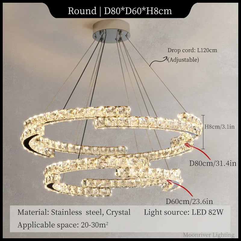 lustre en cristal de style italien pour décoration intérieure 2024