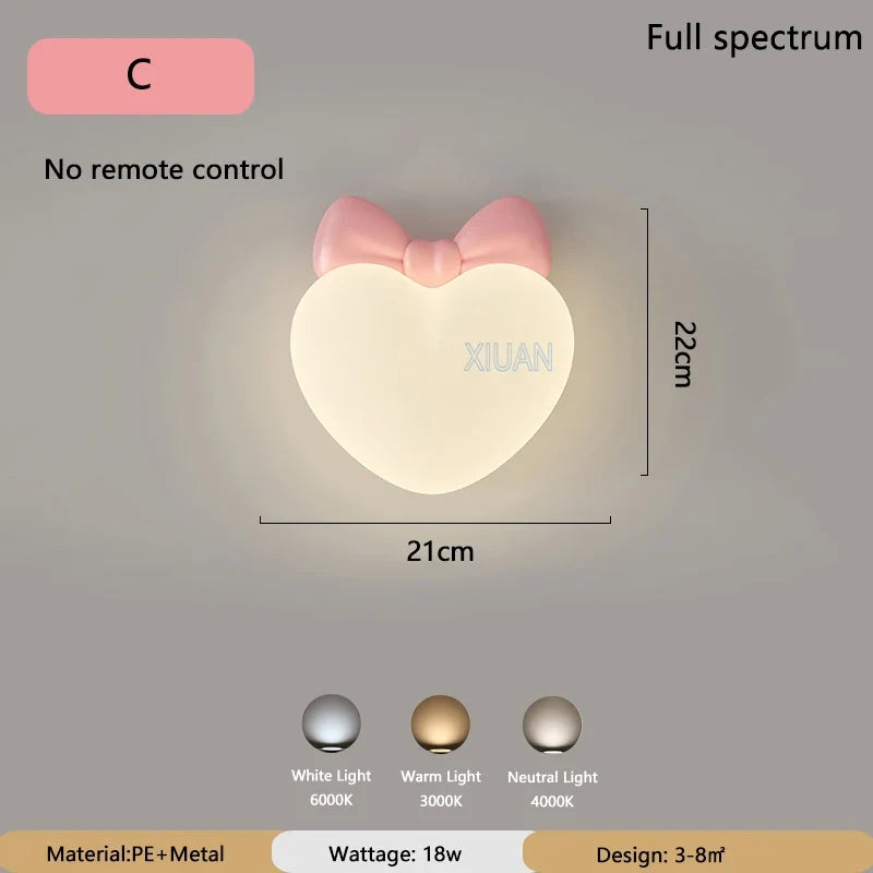 applique murale led romantique couronne coeur nuage pour enfants