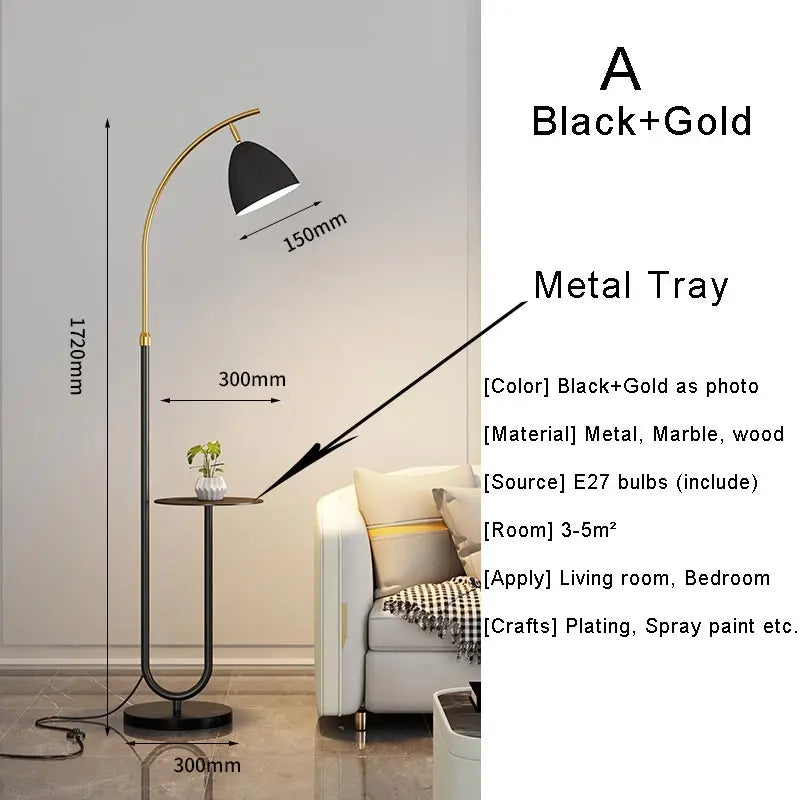 lampadaire nordique à led abat-jour en tissu pour décoration intérieure