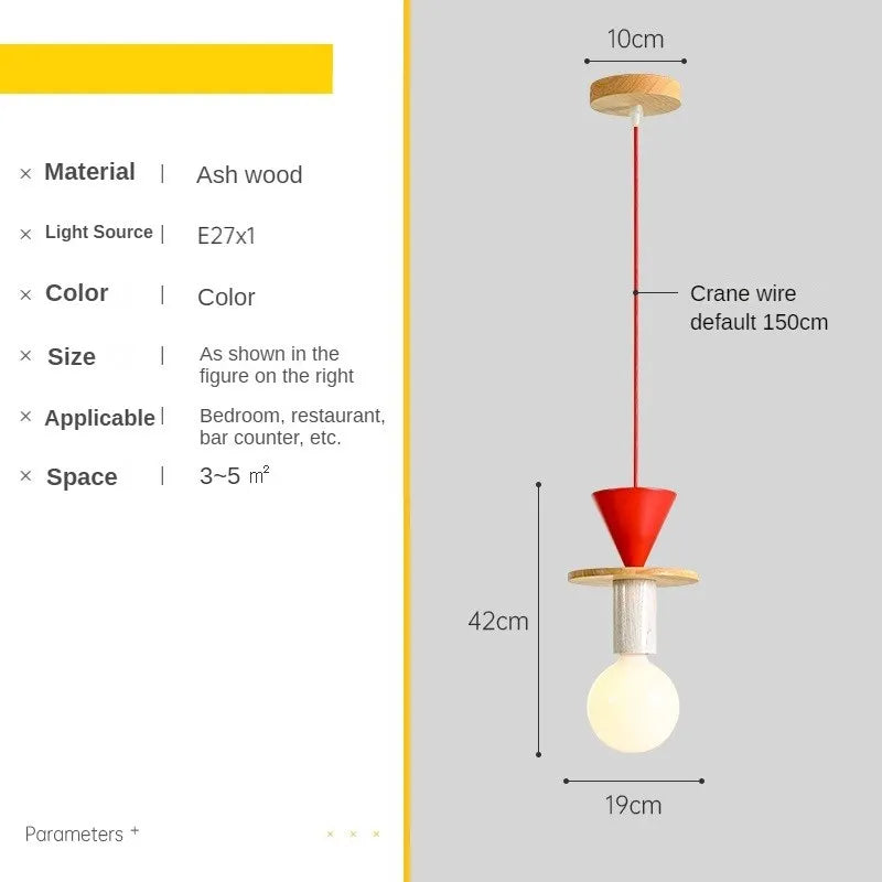 Suspension Memphis LED colorée à formes géométriques