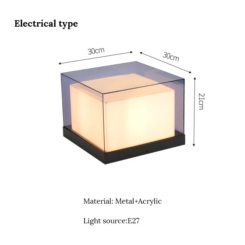pilier lumière solaire extérieure étanche pour jardin villa