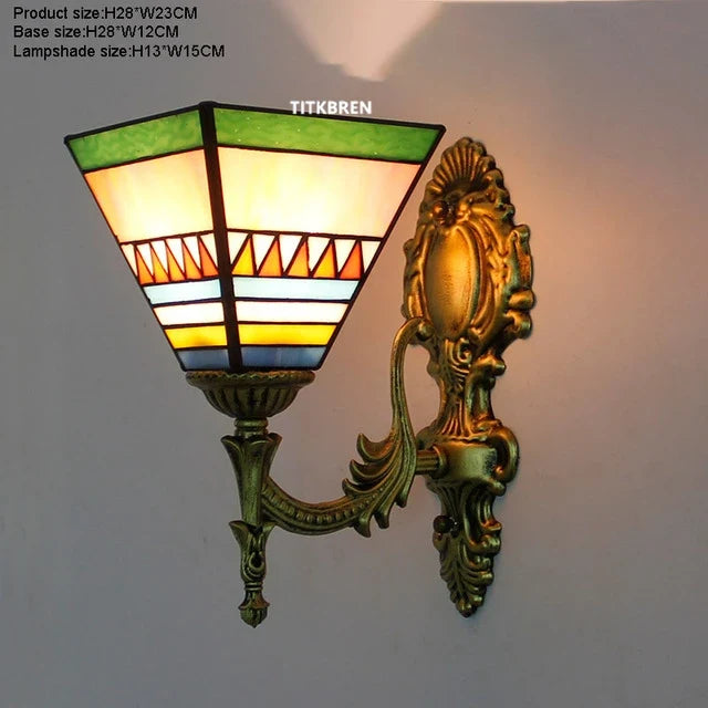 applique murale baroque en verre teinté à fleurs turques