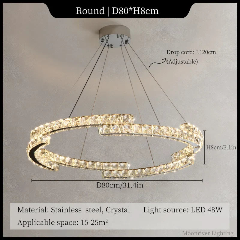 lustre en cristal de style italien pour décoration intérieure 2024