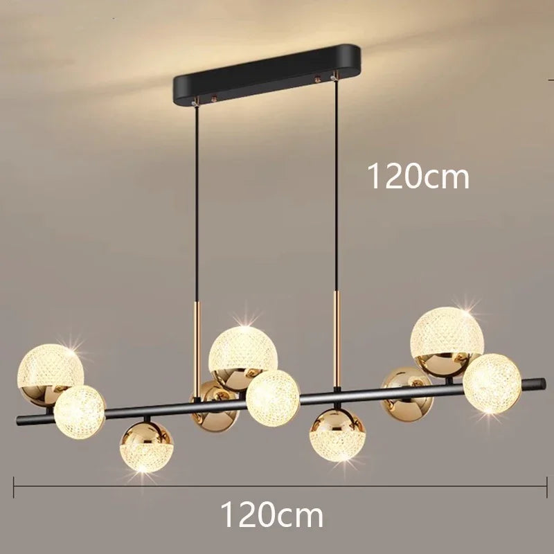 lustre moderne en verre led pour décoration intérieure