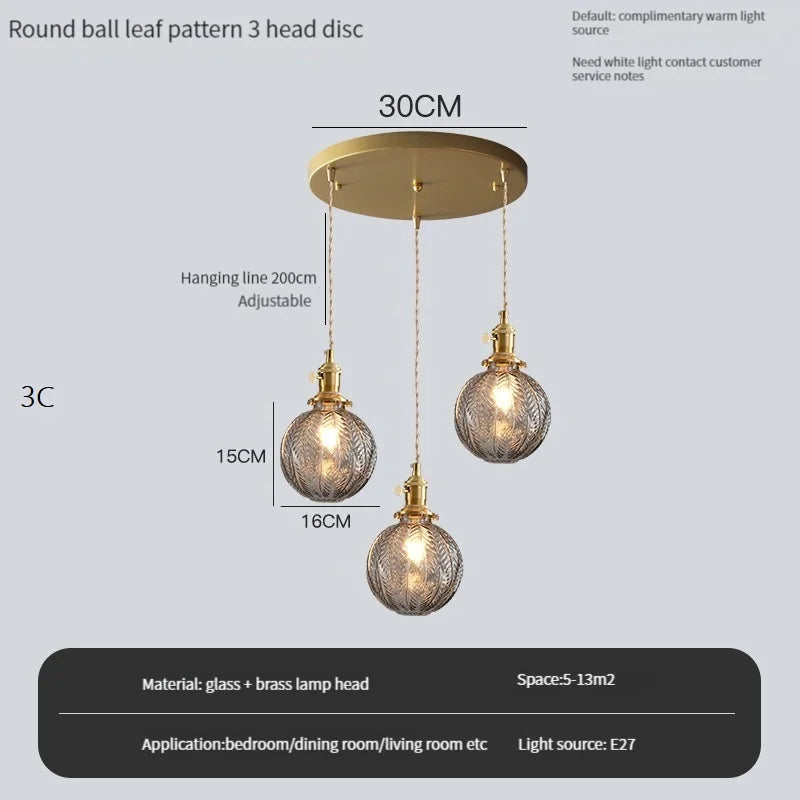 lustre vintage edison avec ombre en verre cristal pour bar loft