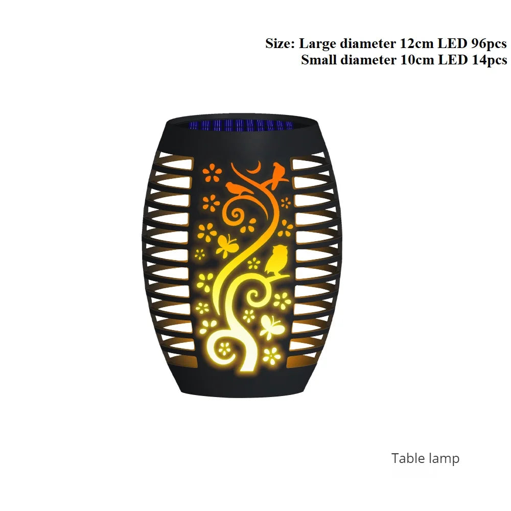 lampe solaire extérieure 96 led torche vacillante pour jardin et patio