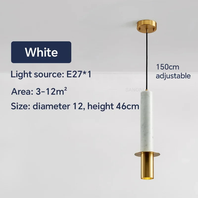 suspension nordique en marbre et cuivre design moderne