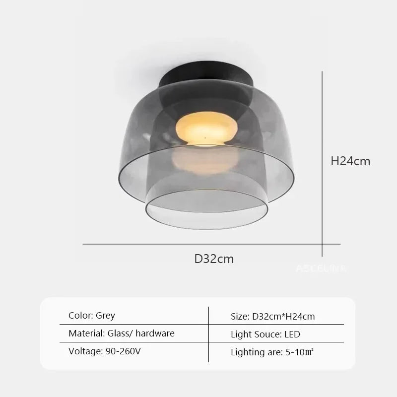 plafonnier led design nordique simple bol en verre luminaire décoratif d'intérieur