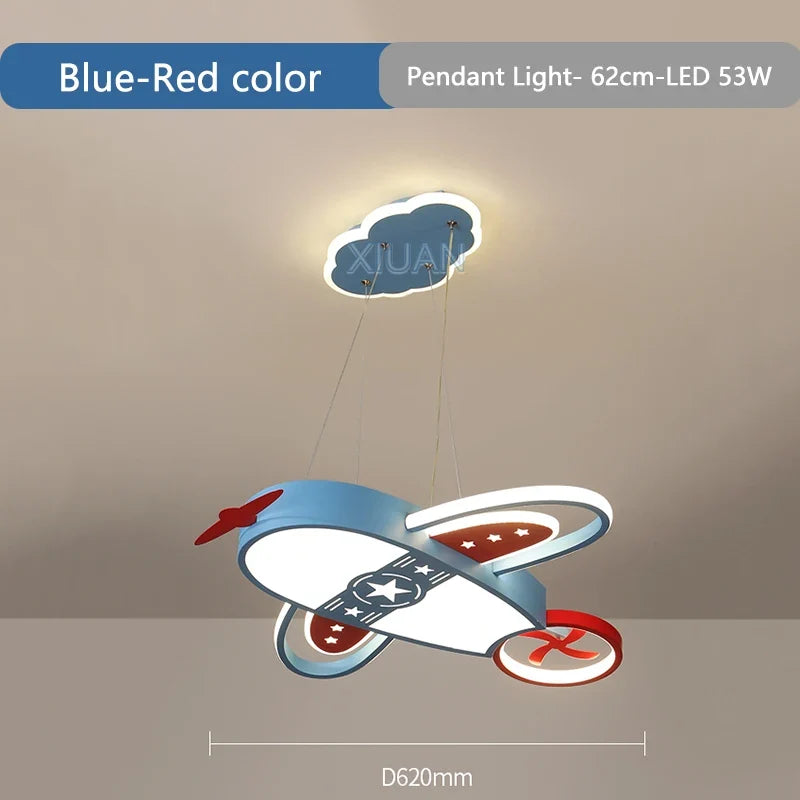 lustre avion moderne pour enfants avec éclairage télécommandé