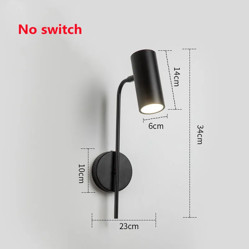 Applique murale rotative moderne salon fond applique murale LED lumière chambre chevet lumière allée longue pôle interrupteur lampe