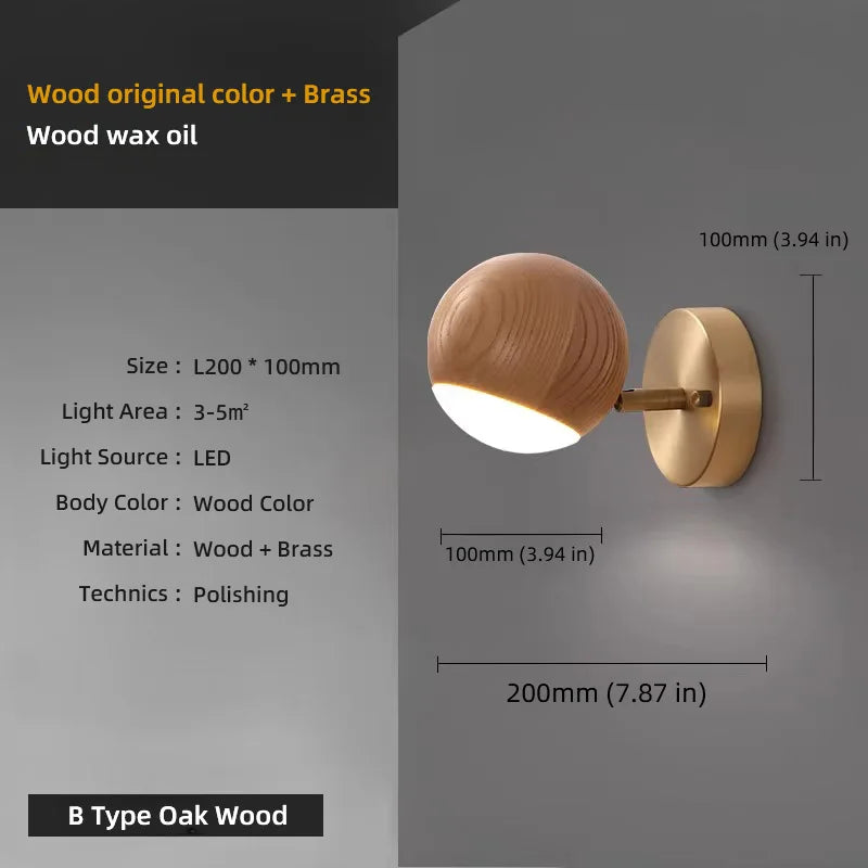 Walnut wood and Brass base, Modern Wabi-sabi, Indoor Sconces Wall Lighting for Corridor, Hallway, Foyer, living room, Bedroom