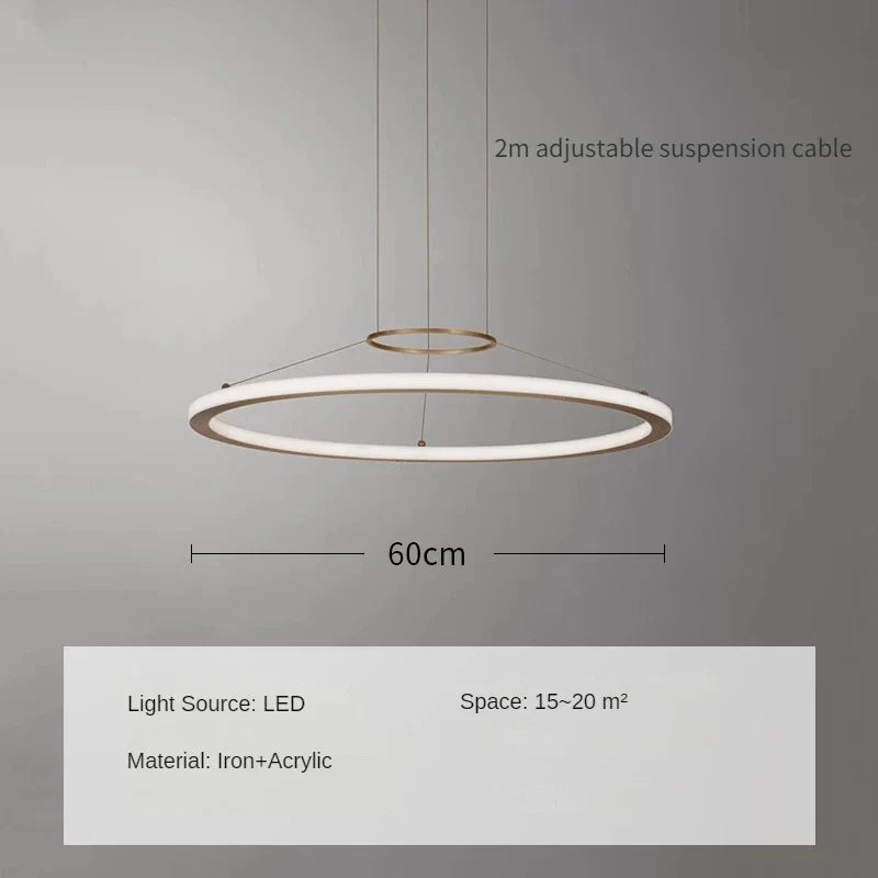 suspension circulaire minimaliste pour intérieur moderne créatif