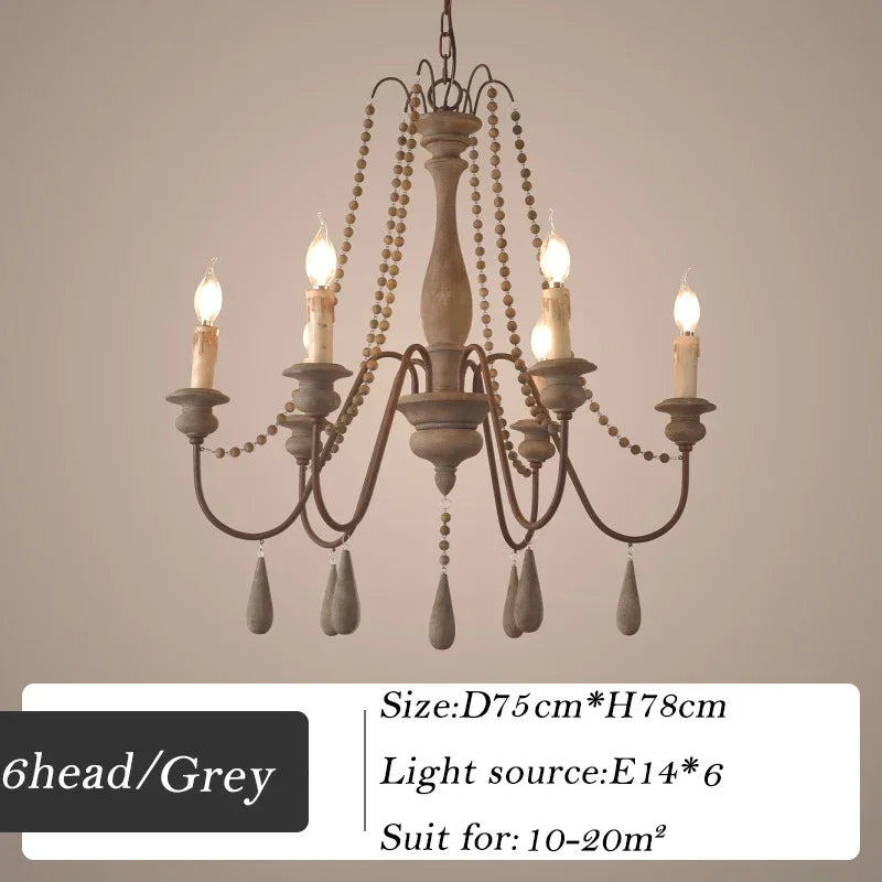 lustre en bois rétro pour décoration intérieure élégante
