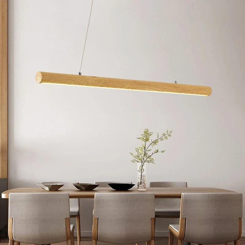 lampe suspendue nordique en bois massif pour intérieur led