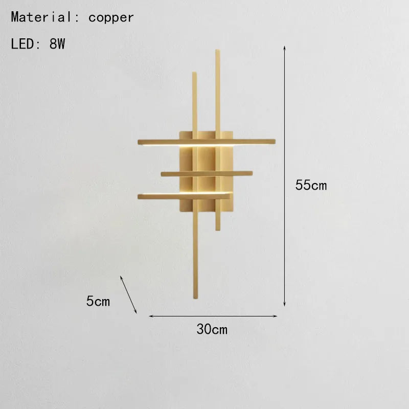 applique murale led minimaliste cuivre modifiable