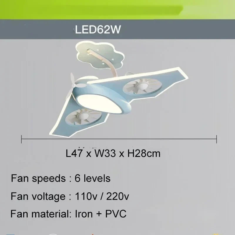 plafonnier ventilateur électrique pour chambre d'enfants design moderne