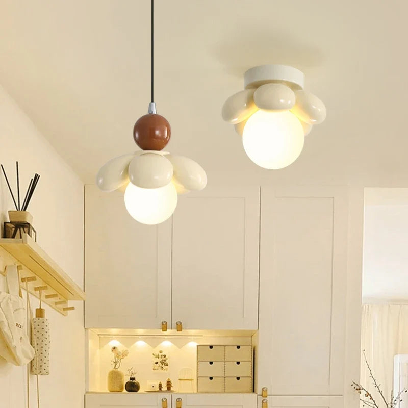 lustre suspension moderne en forme de fleur pour restaurant